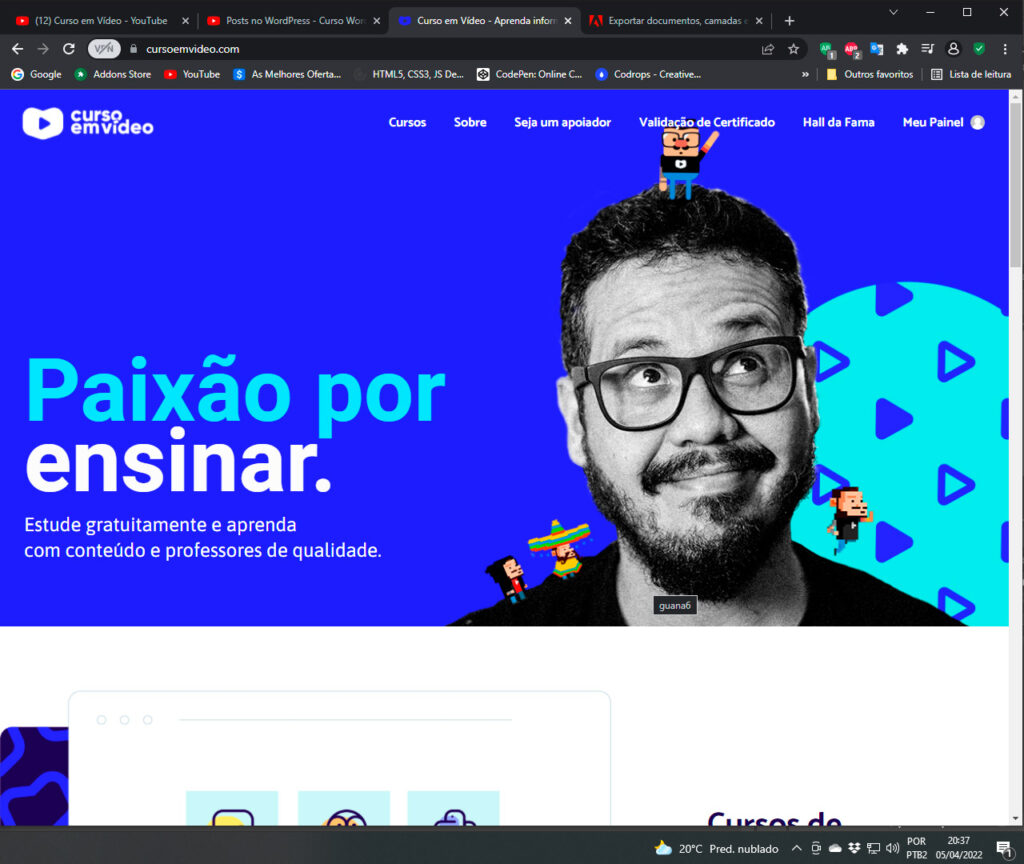 Home do Site Curso em Vídeo